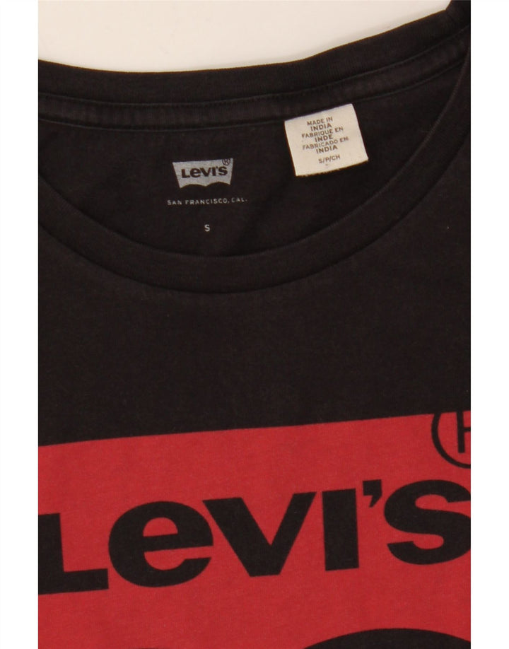 LEVI'S Womens Graphic T-Shirt Top UK 10 Small Black Vintage Levi's and Second-Hand Levi's from Messina Hembry 