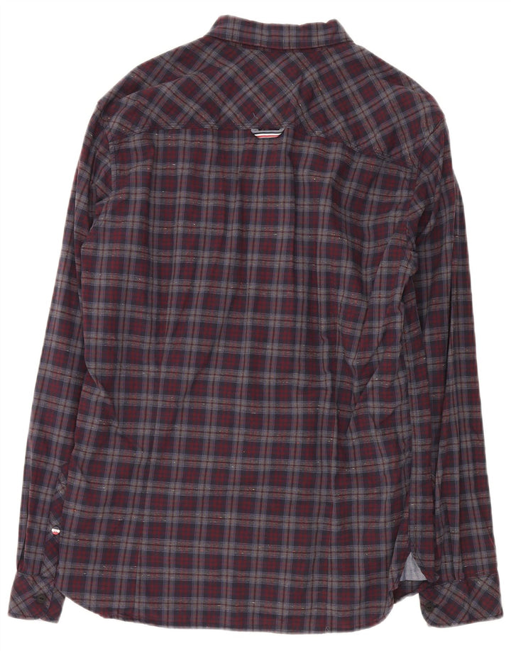 Tommy Hilfiger muška pripijena flanelska košulja velikog crvenog kariranog pamuka