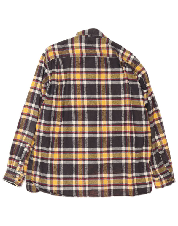 PAUL SMITH Muška karirana flanelska košulja veličina 43/44 XL crni karirani pamuk