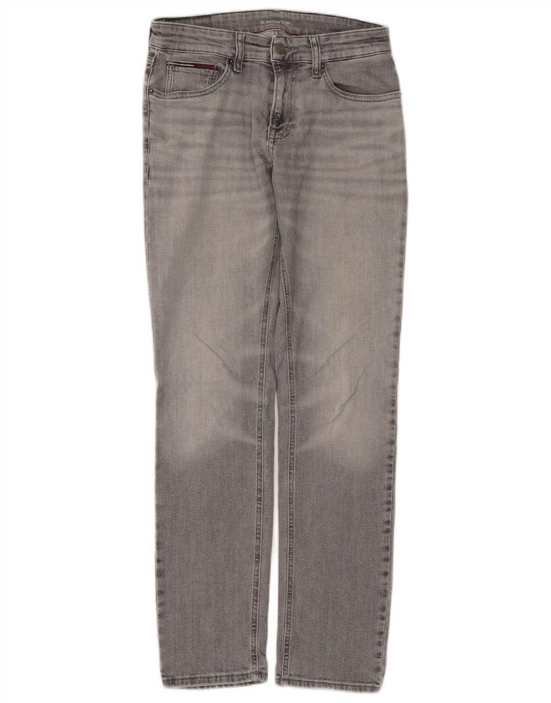 TOMMY HILFIGER Muške uske traperice Scanton W30 L32 Sivi pamuk