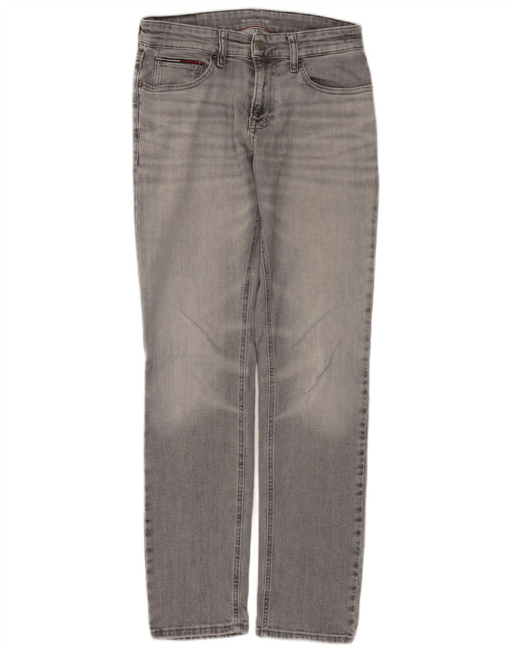 TOMMY HILFIGER Muške uske traperice Scanton W30 L32 Sivi pamuk