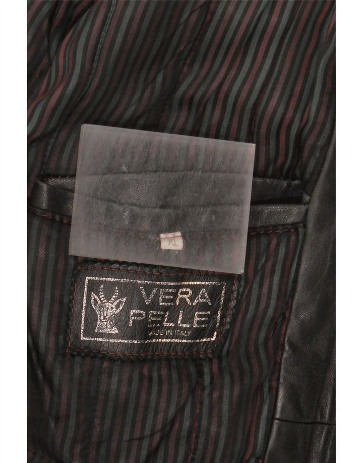 Vintage muška kožna jakna UK 42 XL crna koža