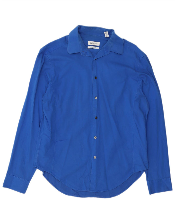 Calvin Klein muška uska košulja veličine 15 1/2 srednje plavi pamuk