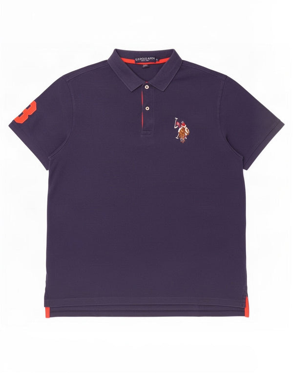 U.S. Polo Assn. Mens Graphic Polo Shirt XL Navy Blue Cotton
