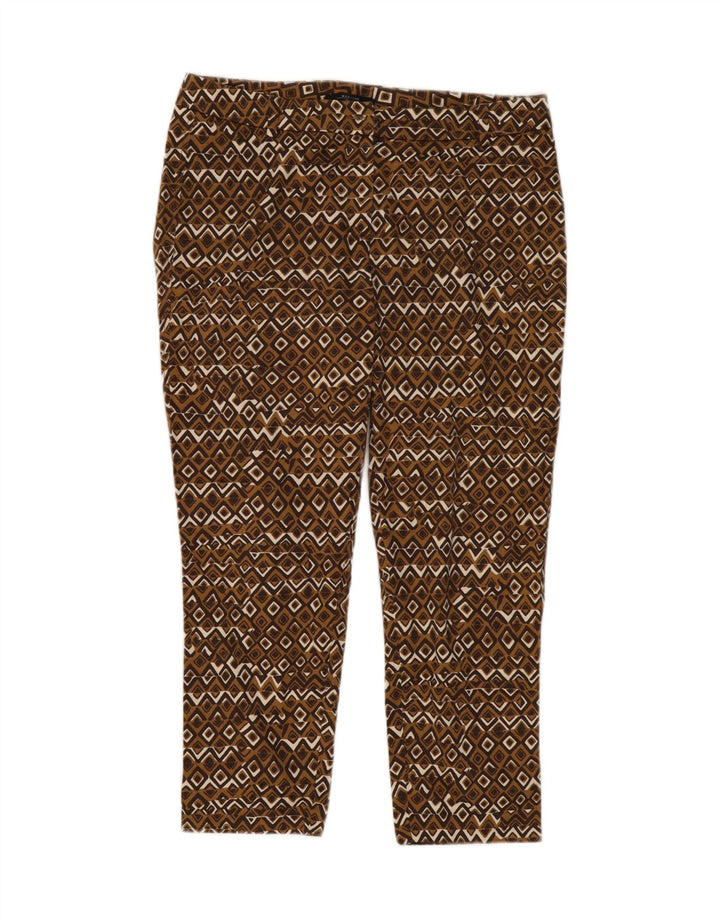MAX MARA Womens Weekend Slim Cropped Trousers W34 L25 Brown Geometric Vintage Max Mara and Second-Hand Max Mara from Messina Hembry 