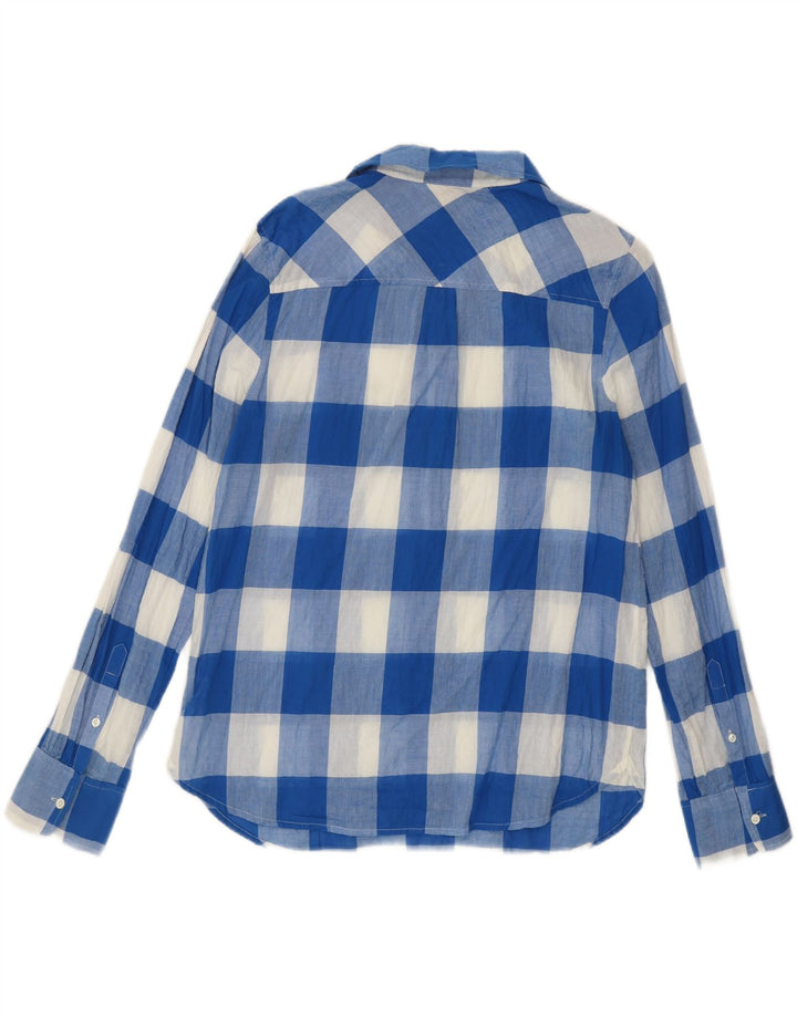 J. Crew Ženska pulover majica US 10 Large Blue Gingham pamuk
