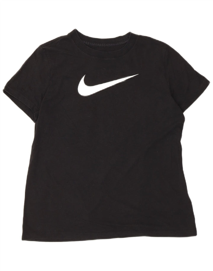 Nike Ženska majica kratkih rukava Dri Fit Graphic Top UK 14 Srednje crni pamuk