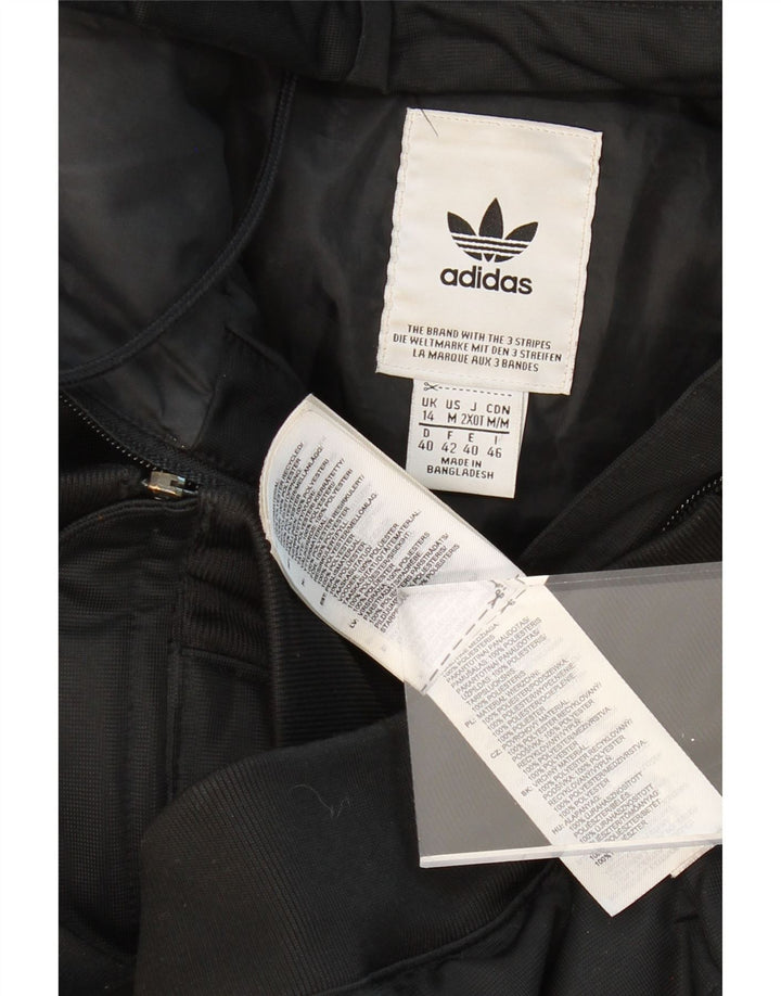 ADIDAS Womens Hooded Padded Jacket UK 14 Medium Black Polyester