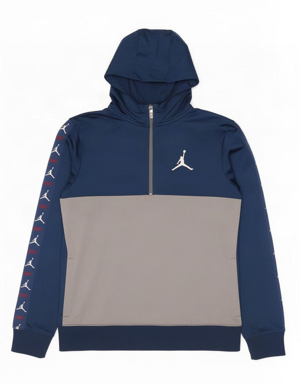 Jordan Boys majica s kapuljačom s patentnim izrezom 13-14 godina XL tamnoplava boja