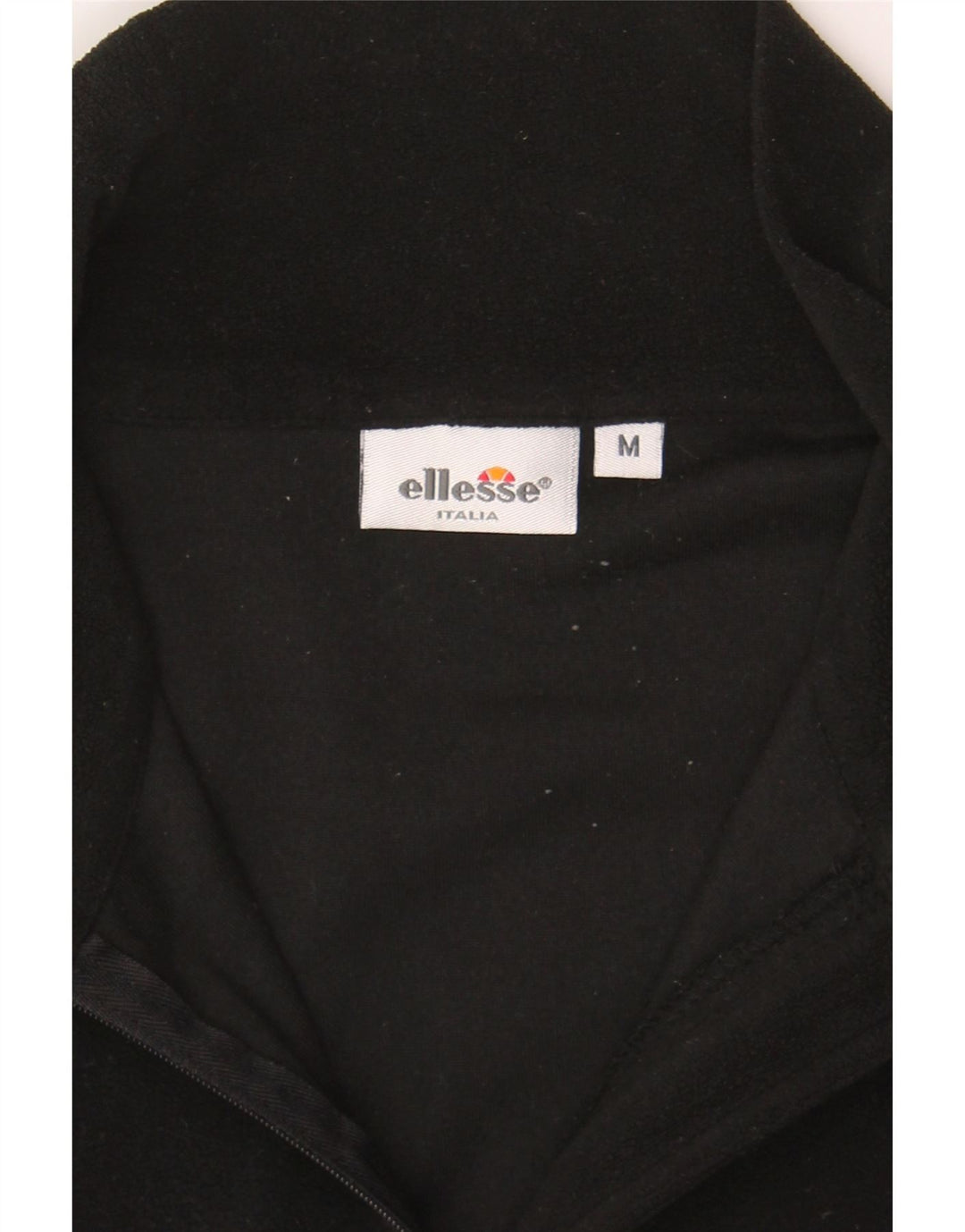 ELLESSE Mens Zip Neck Fleece Jumper Medium Black Polyester Vintage Ellesse and Second-Hand Ellesse from Messina Hembry 