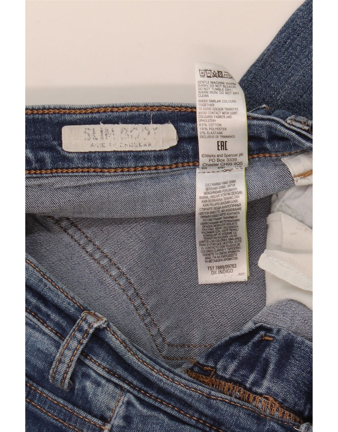 MARKS & SPENCER Ženske traperice Regular Fit Bootcut UK 10 Male W30 L30 Plave