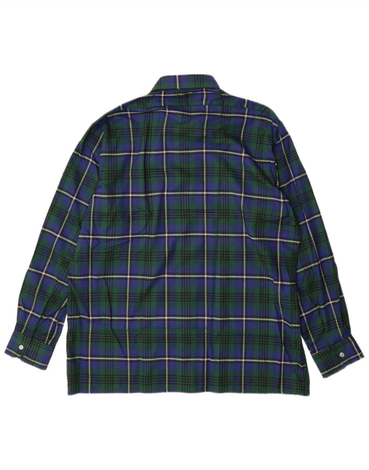 Vintage muška košulja od flanela, veličina 43 XL, plavi karirani poliester