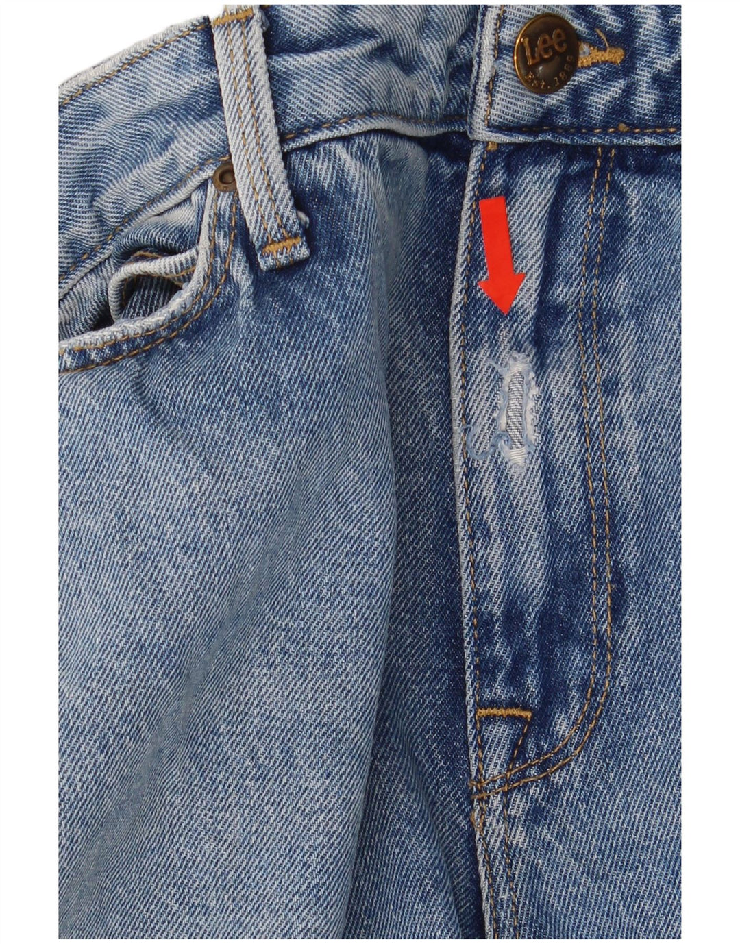 Lee Mens Mom Straight Jeans W30 L31 Plavi pamuk