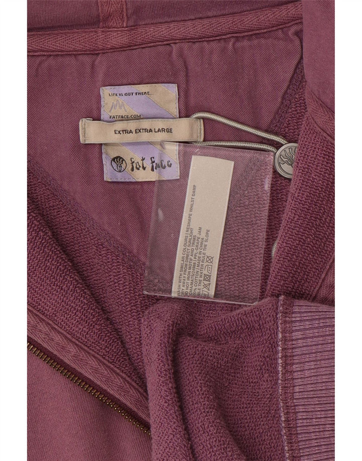 FAT FACE Muški pulover s kapuljačom s patentnim zatvaračem 2XL ljubičasti pamuk