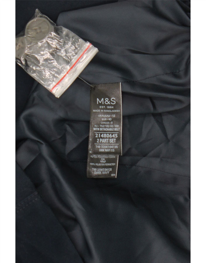 Marks & Spencer ženski trenč kaput UK 12 srednje tamnoplavi pamuk