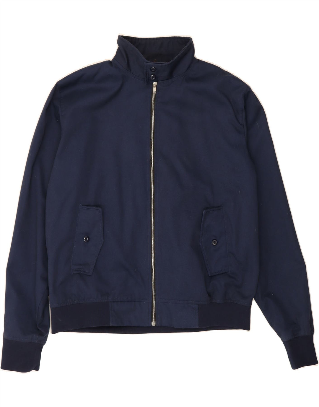 VINTAGE Mens Bomber Jacket UK 42 XL Navy Blue Polyester Vintage Vintage and Second-Hand Vintage from Messina Hembry 