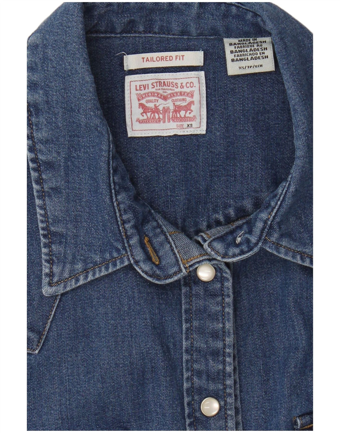 Levi's ženska krojena traper košulja UK 6 XS plavi pamuk