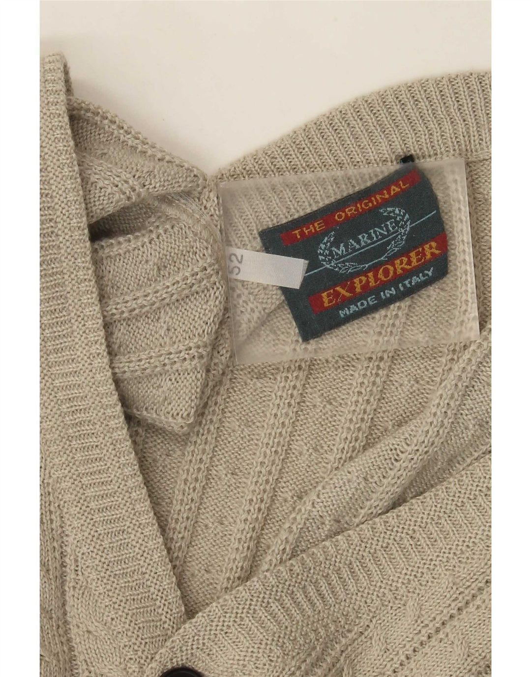 Istraživački muški kardigan pulover IT 52 Large Beige Wool