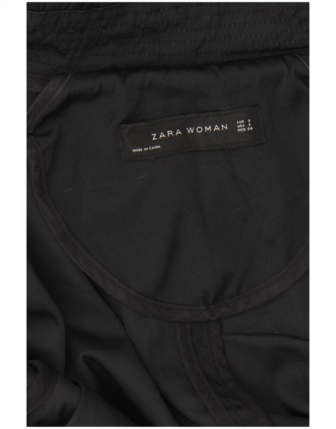 ZARA ženska velika parka jakna s kapuljačom UK 10 Mala crna