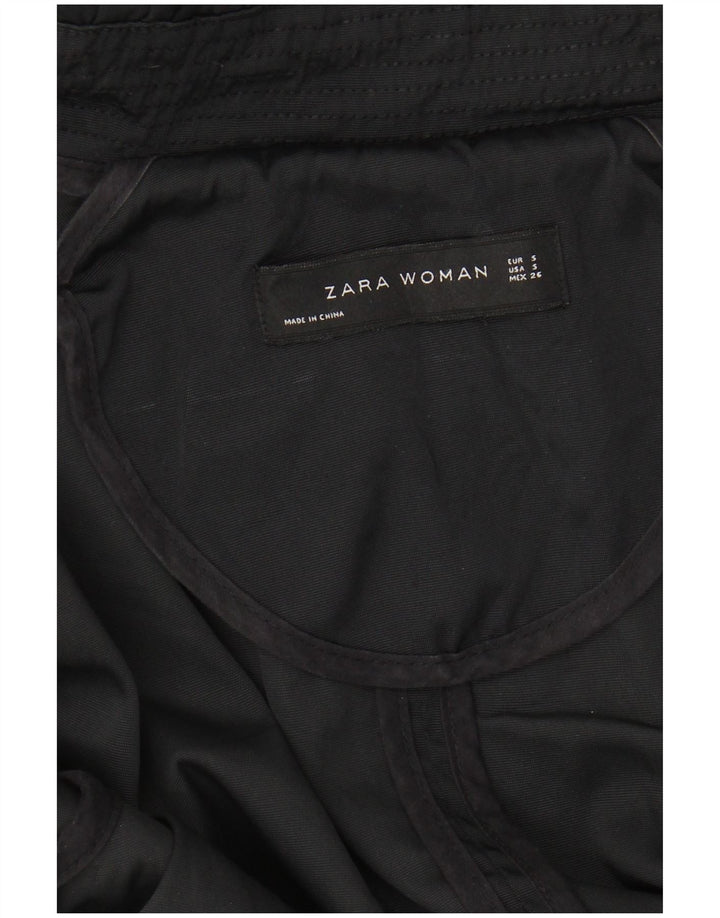 ZARA ženska velika parka jakna s kapuljačom UK 10 Mala crna