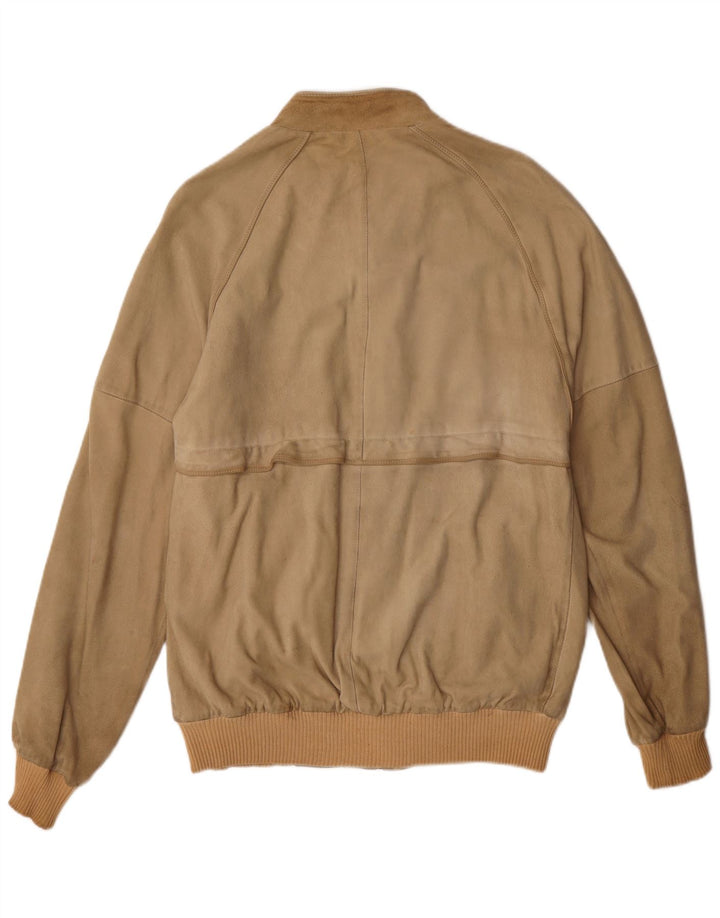 Vintage muška bomber jakna od brušene kože IT 52 XL smeđi pamuk