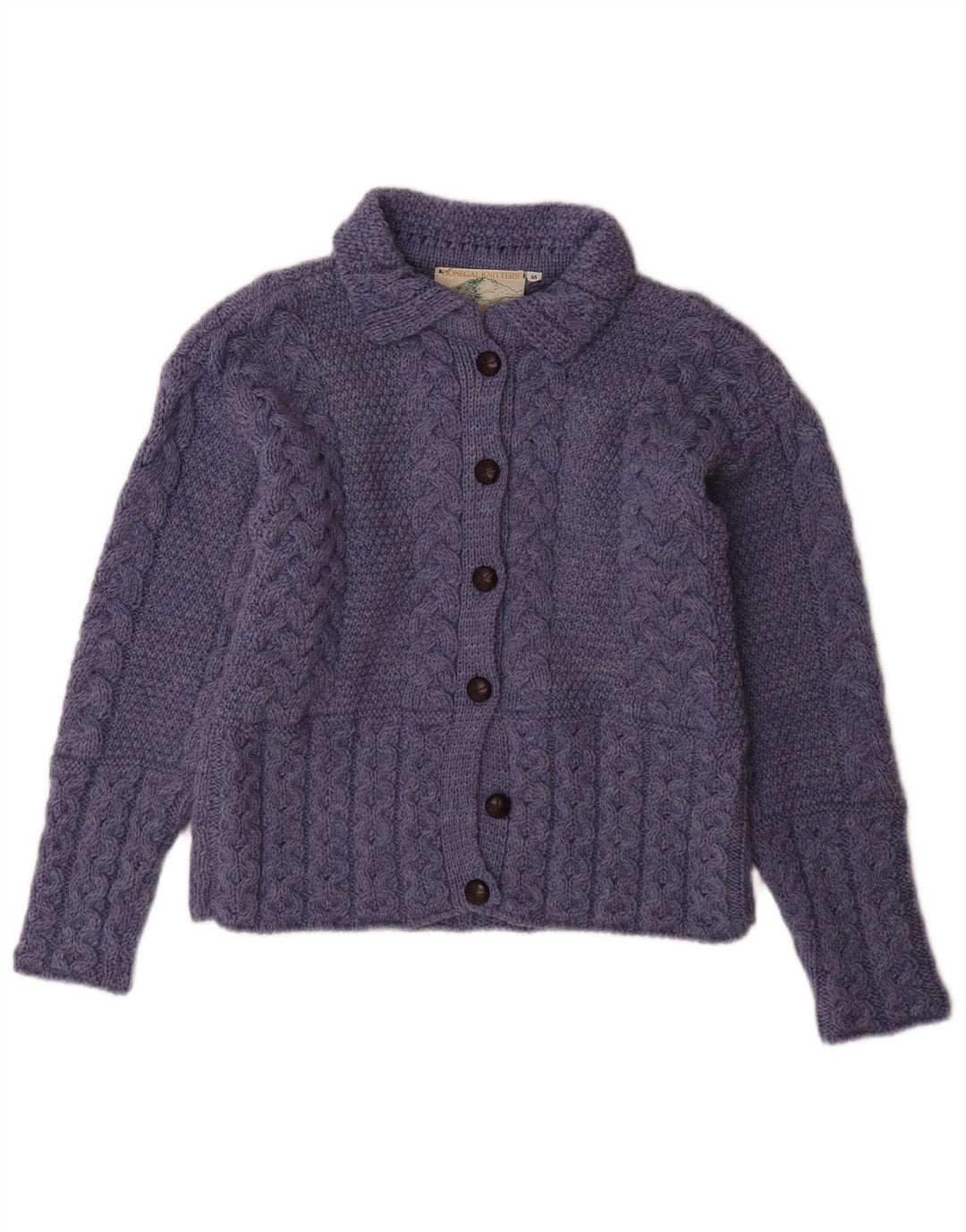 DONEGAL ženski džemper kardigan UK 10 Mala plava nova vuna