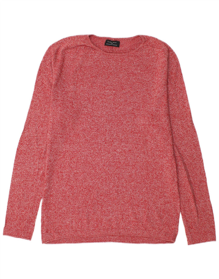 Zara muški džemper s okruglim izrezom srednje crvene mrlje