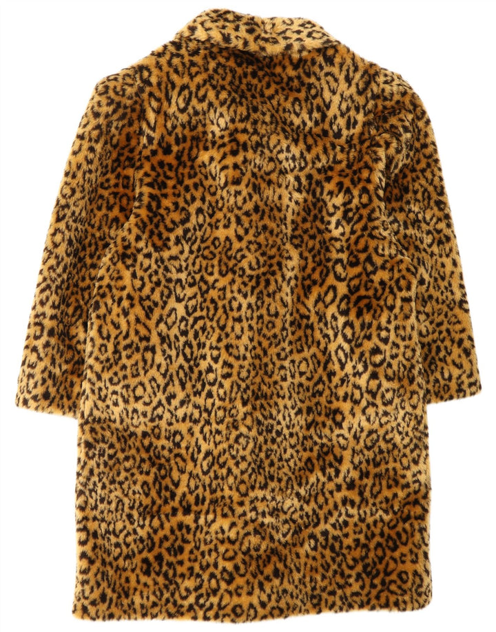 VINTAGE ženski preveliki kaput od umjetnog krzna EU 40 srednje smeđeg životinjskog uzorka