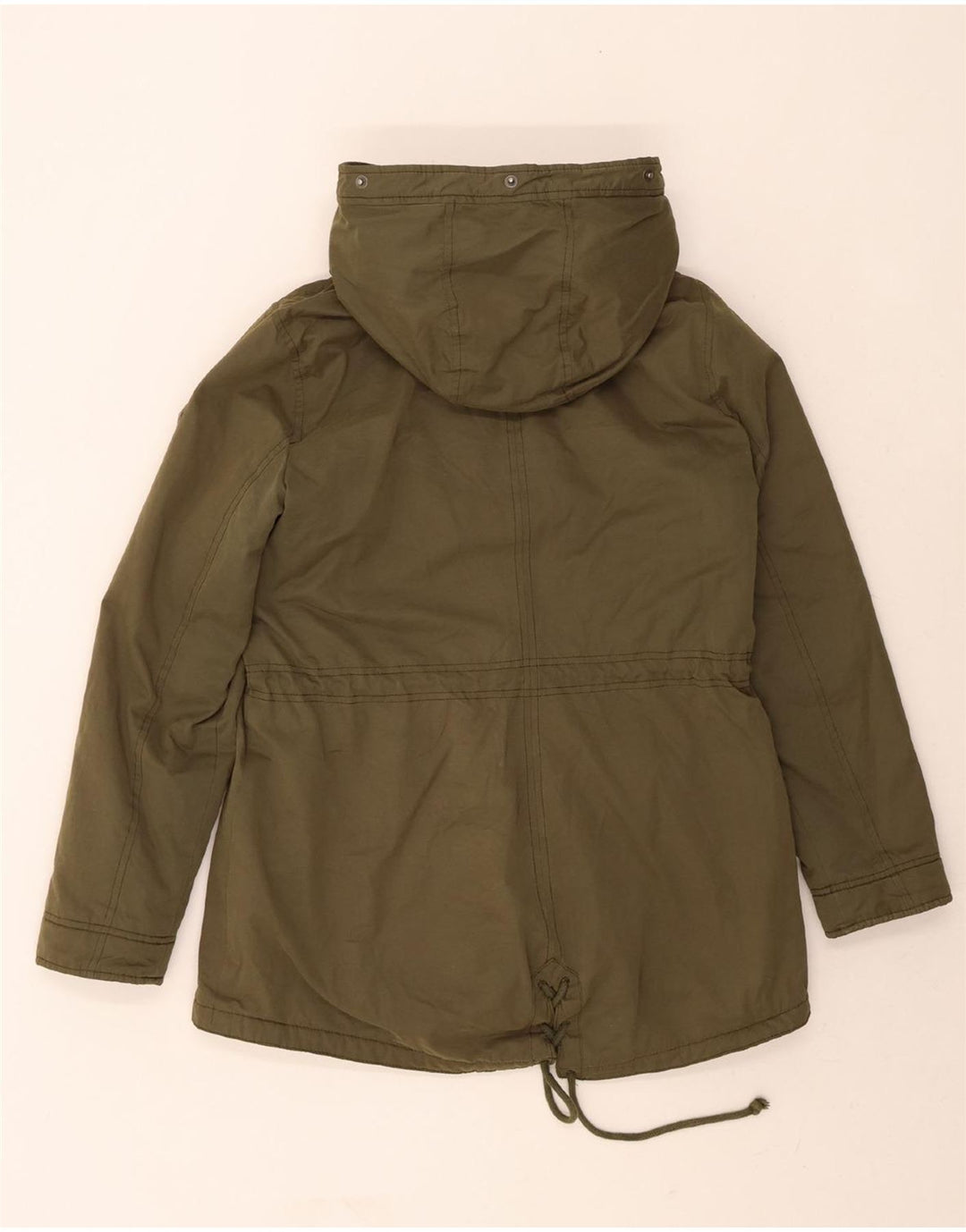 HOLLISTER Womens Hooded Parka Jacket UK 16 Large Khaki Polyester Vintage Hollister and Second-Hand Hollister from Messina Hembry 