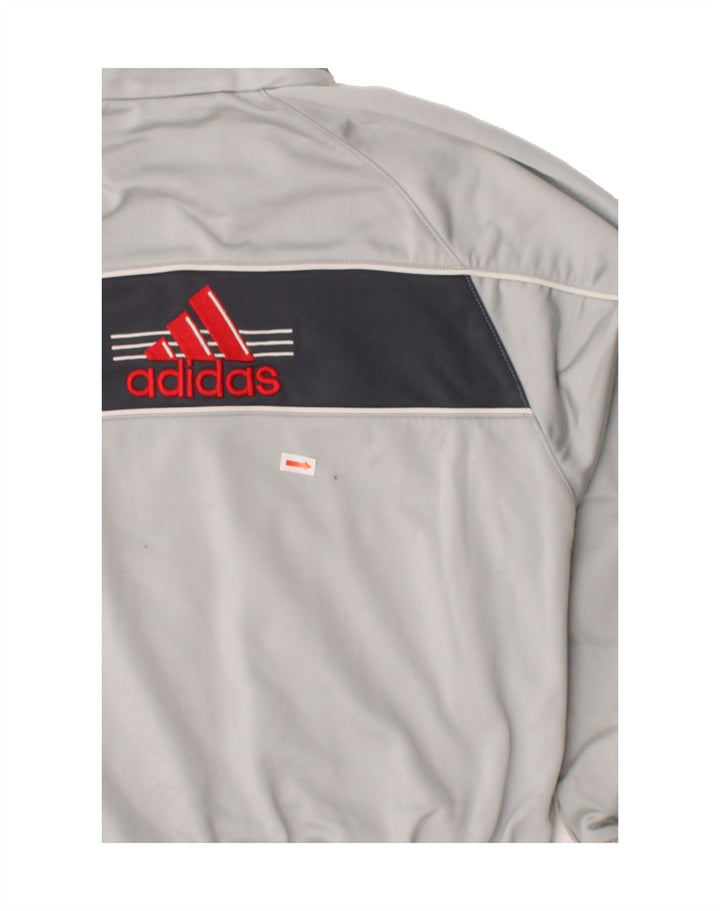 ADIDAS Boys Graphic Tracksuit Top Jacket 9-10 Years Grey Colourblock Vintage Adidas and Second-Hand Adidas from Messina Hembry 