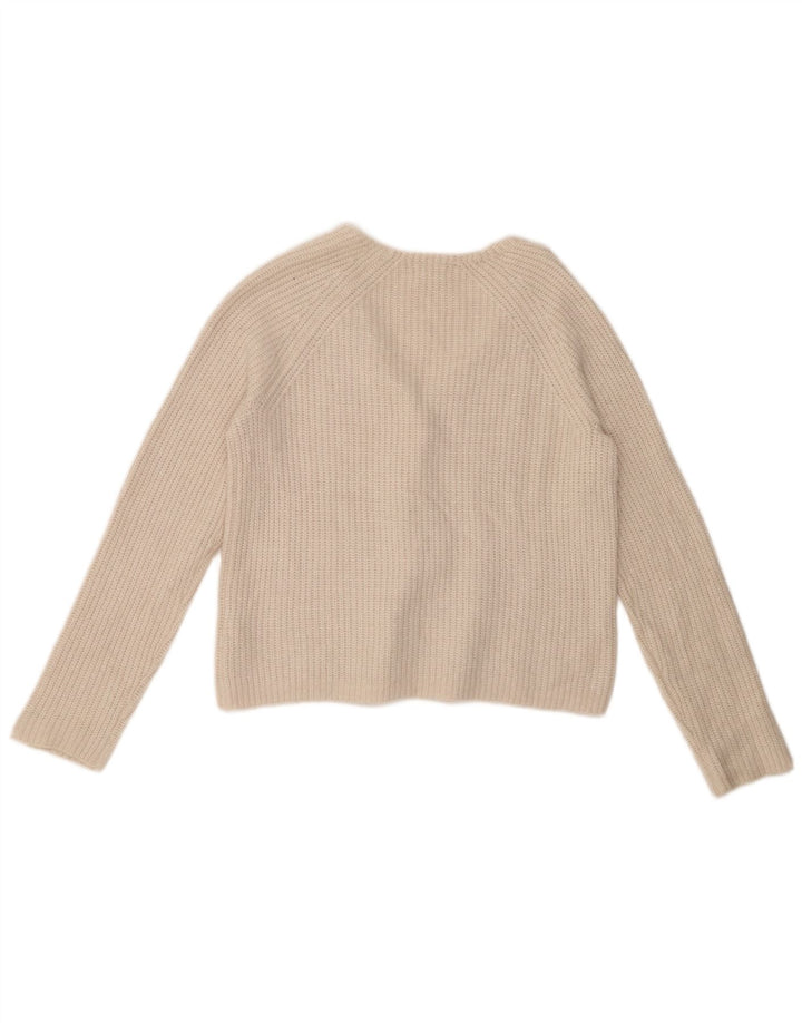 FAT FACE Ženski kratki kardigan džemper UK 10 Mali bijeli najlon