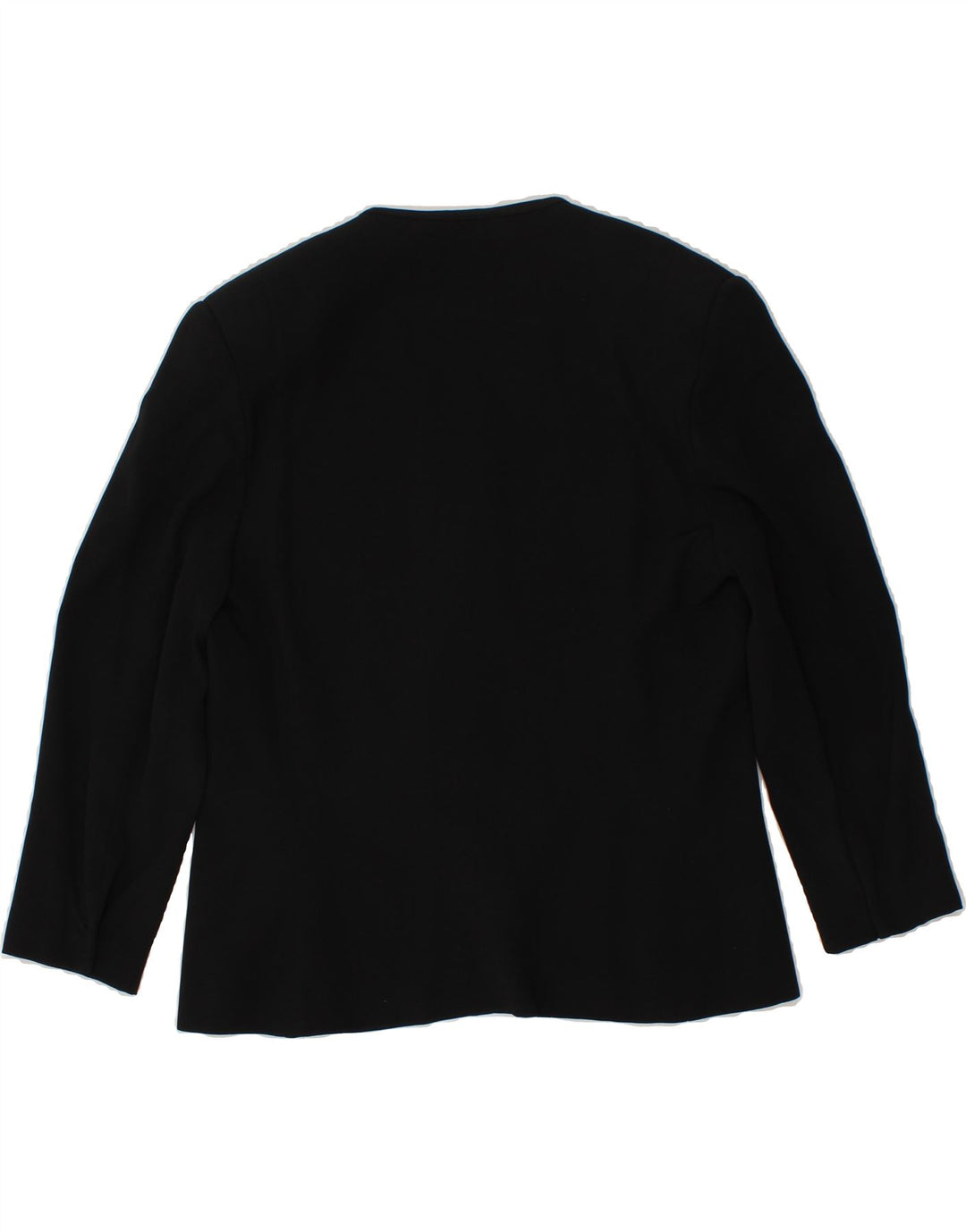 VINTAGE Womens 3/4 Sleeve 1 Button Blazer Jacket UK 16 Large Black Acetate Vintage Vintage and Second-Hand Vintage from Messina Hembry 