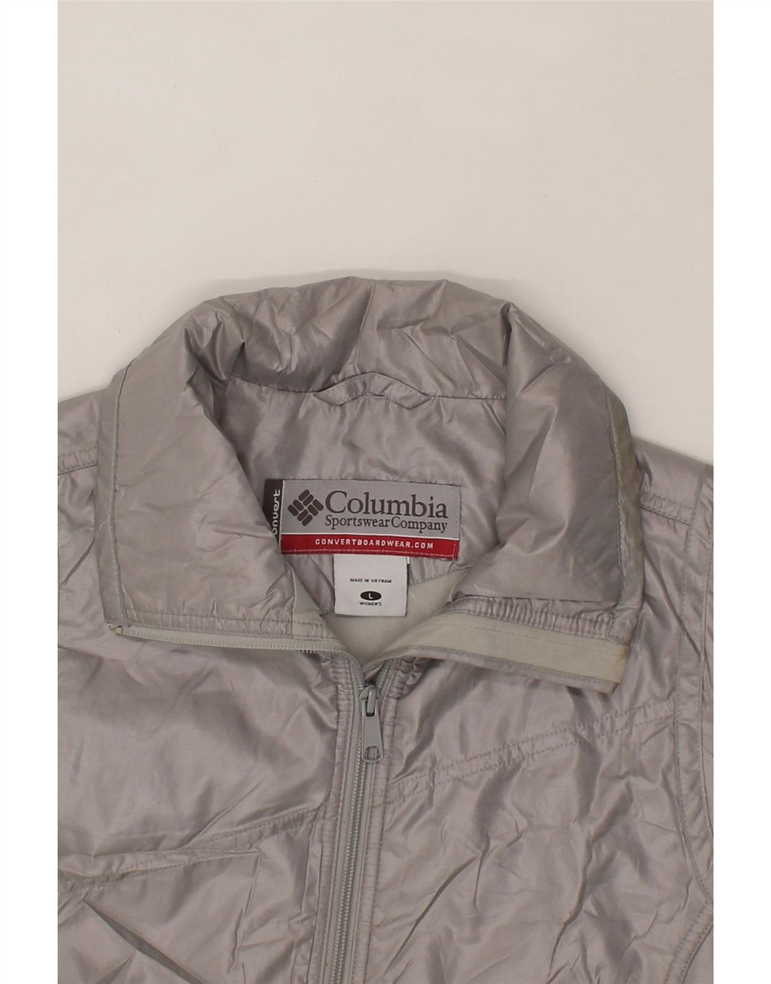 COLUMBIA Womens Padded Gilet UK 16 Large Silver Polyester Vintage Columbia and Second-Hand Columbia from Messina Hembry 