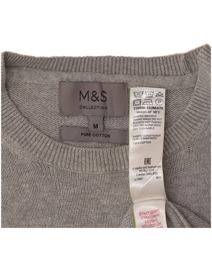 Marks & Spencer muški džemper s okruglim izrezom, srednje sivi pamuk