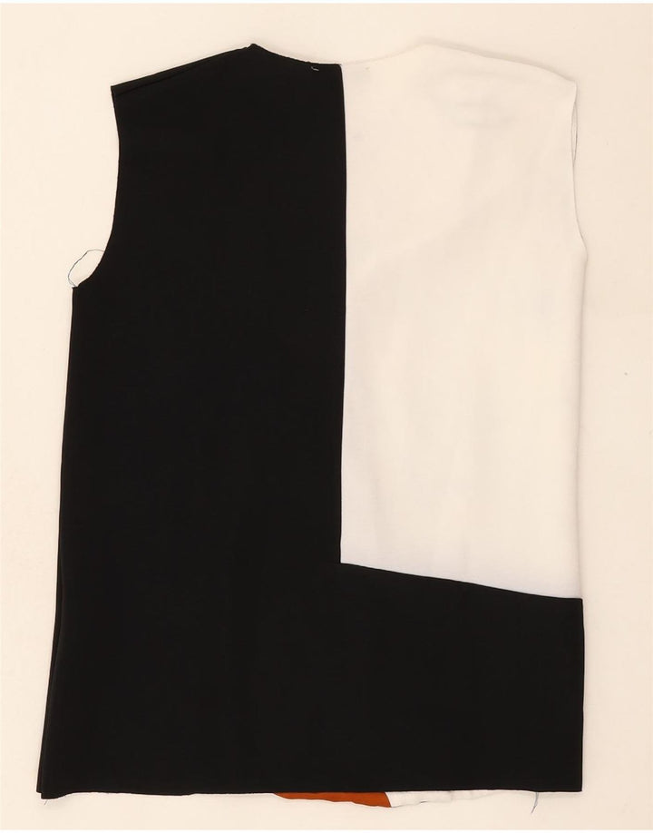 ZARA Womens Sleeveless Bolero Top UK 12 Medium Black Colourblock Polyester Vintage Zara and Second-Hand Zara from Messina Hembry 