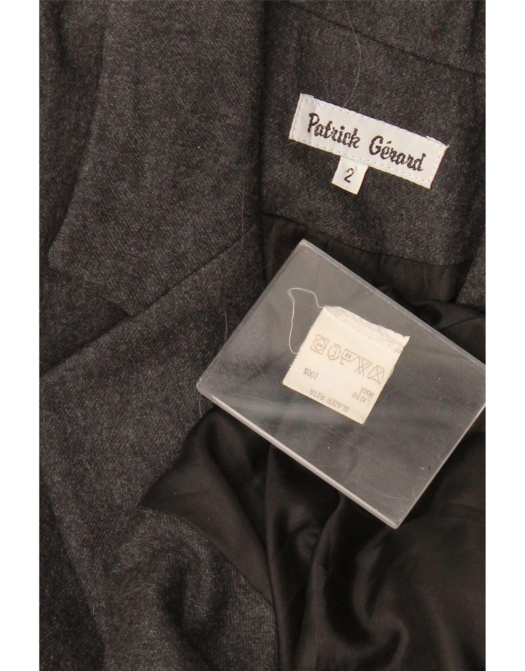 Vintage ženska duga jakna s 1 gumbom, siva vunena jakna US 2 XS