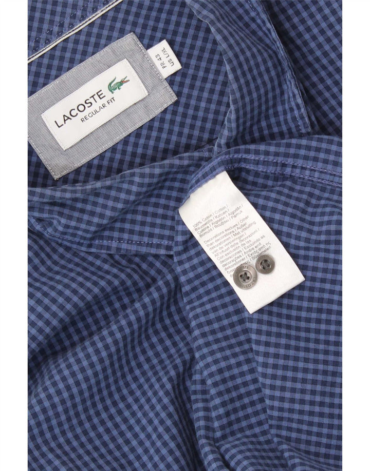 Lacoste muška košulja standardnog kroja, veličina 43, veliki plavi pamuk od ginghama