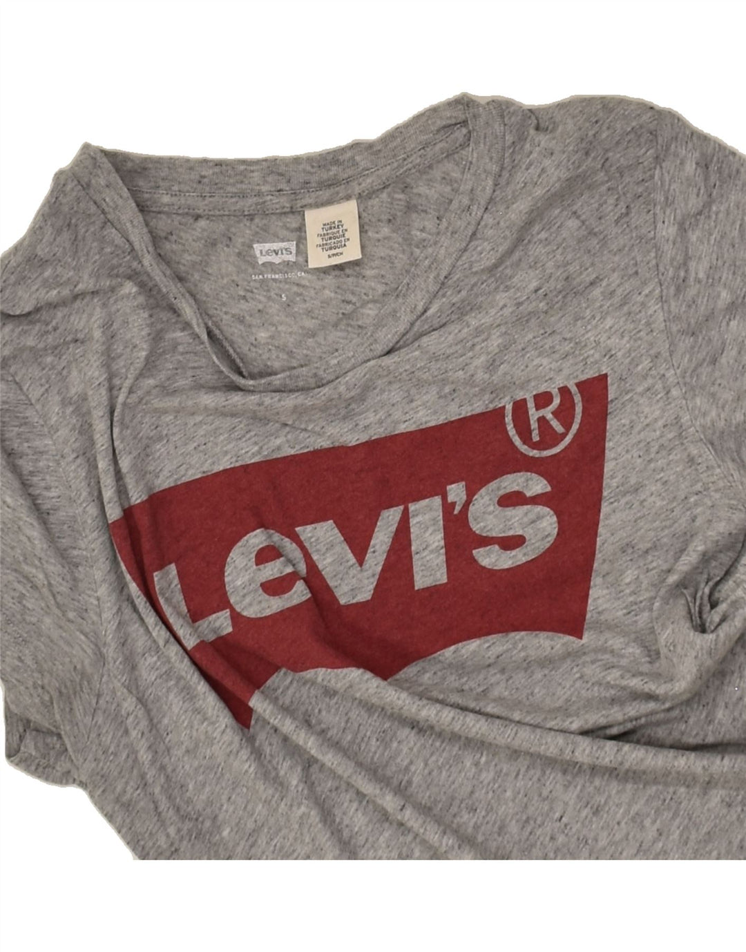 LEVI'S Womens Graphic T-Shirt Top UK 10 Small Grey | Vintage Levi's | Thrift | Second-Hand Levi's | Used Clothing | Messina Hembry 