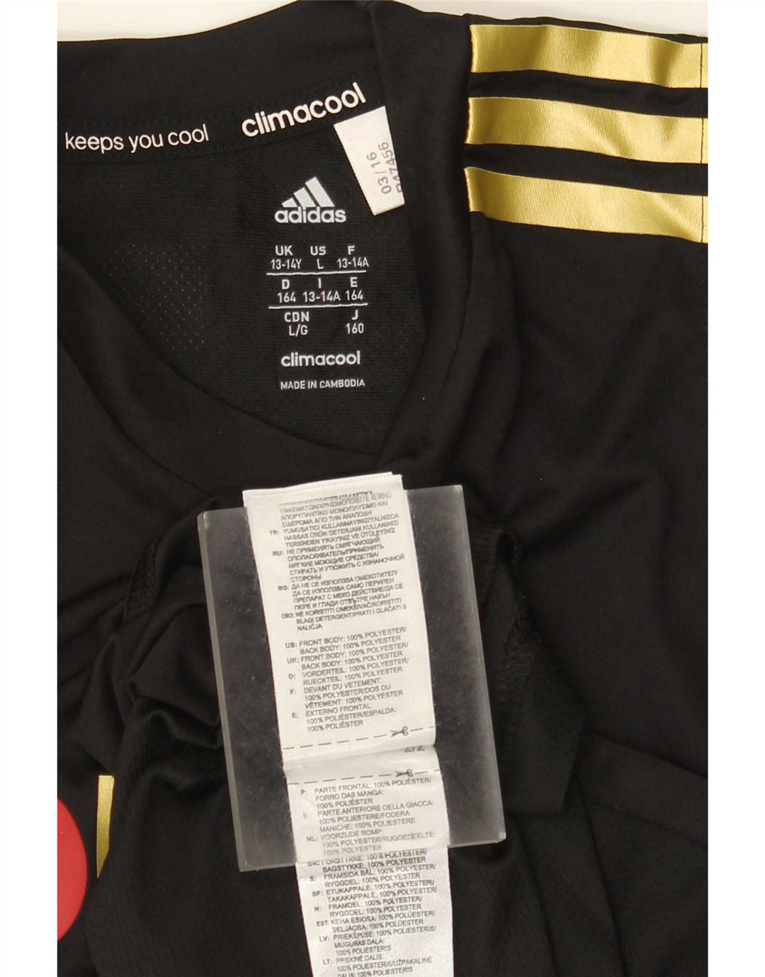 Adidas Boys Canada Graphic Vest Top 13-14 Years Black Poliester