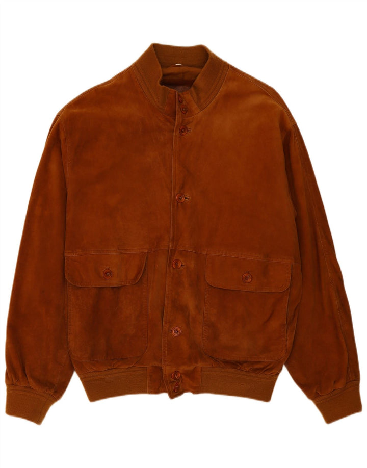 Vintage muška bomber jakna od brušene kože IT 54 2XL smeđa koža