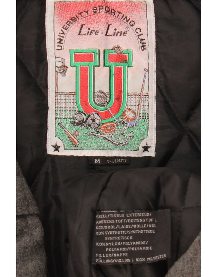 Life Line muška grafička bomber jakna UK 38 srednje siva vuna