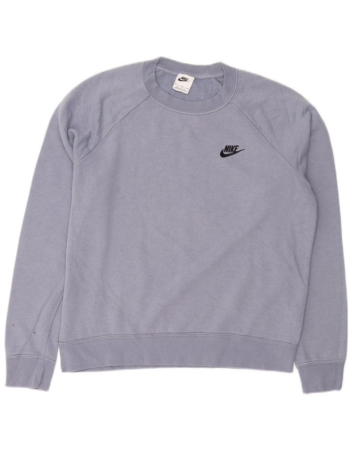 NIKE Ženska majica s kratkim rukavima UK 14 Srednje plavi pamuk