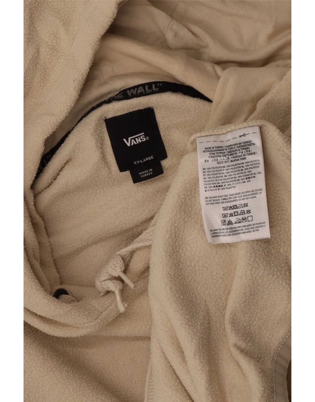 Vans muški džemper od flisa s kapuljačom 2XL bež poliester
