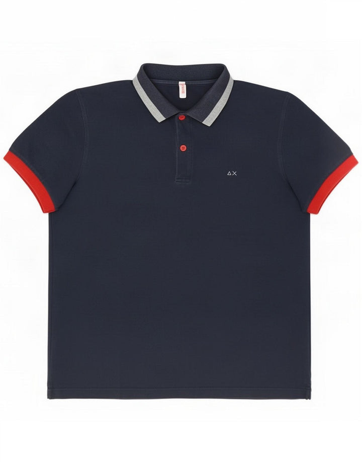 Sun68 Muška polo majica Medium Navy Blue Colourblock