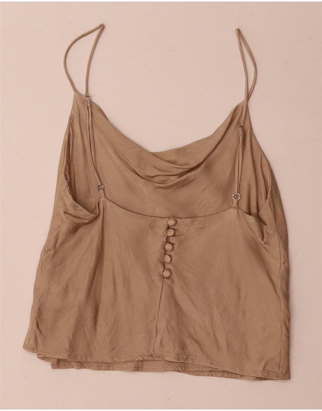 Zara ženski Cami Top UK 10 Small bež viskoza