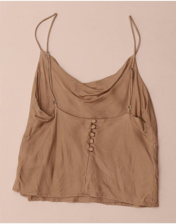 Zara ženski Cami Top UK 10 Small bež viskoza