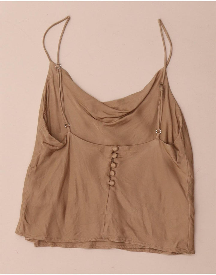 Zara ženski Cami Top UK 10 Small bež viskoza