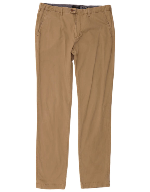 Ted Baker muške ravne chino hlače W36 L36 bež pamuk