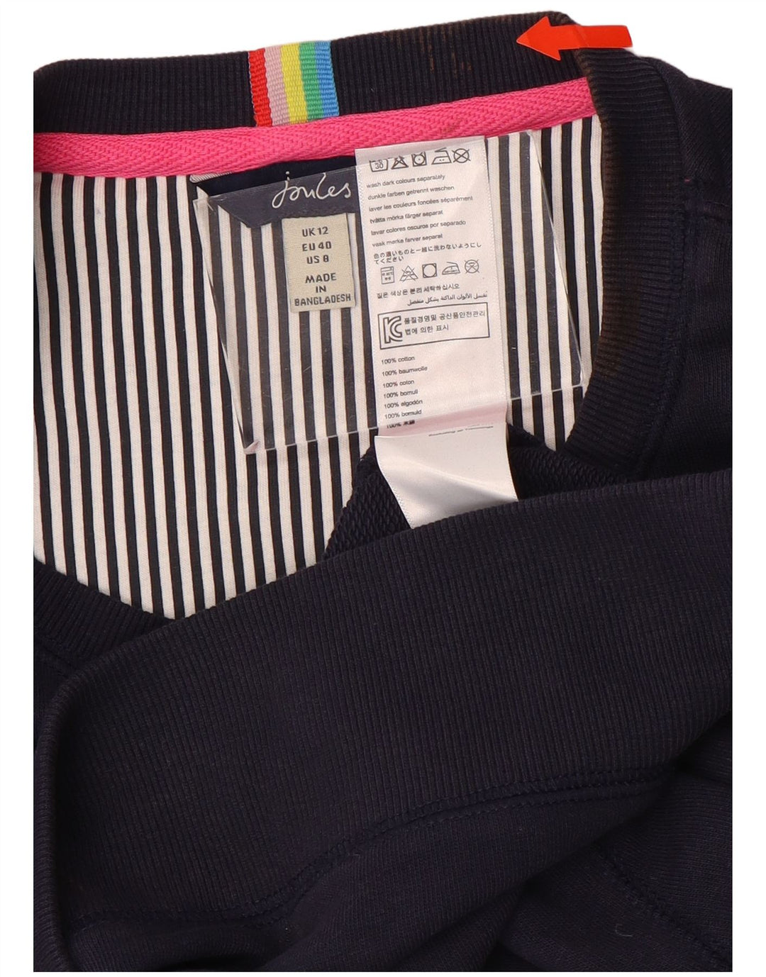 JOULES Ženska prevelika majica s kratkim rukavima UK 12 Srednje tamnoplavi pamuk