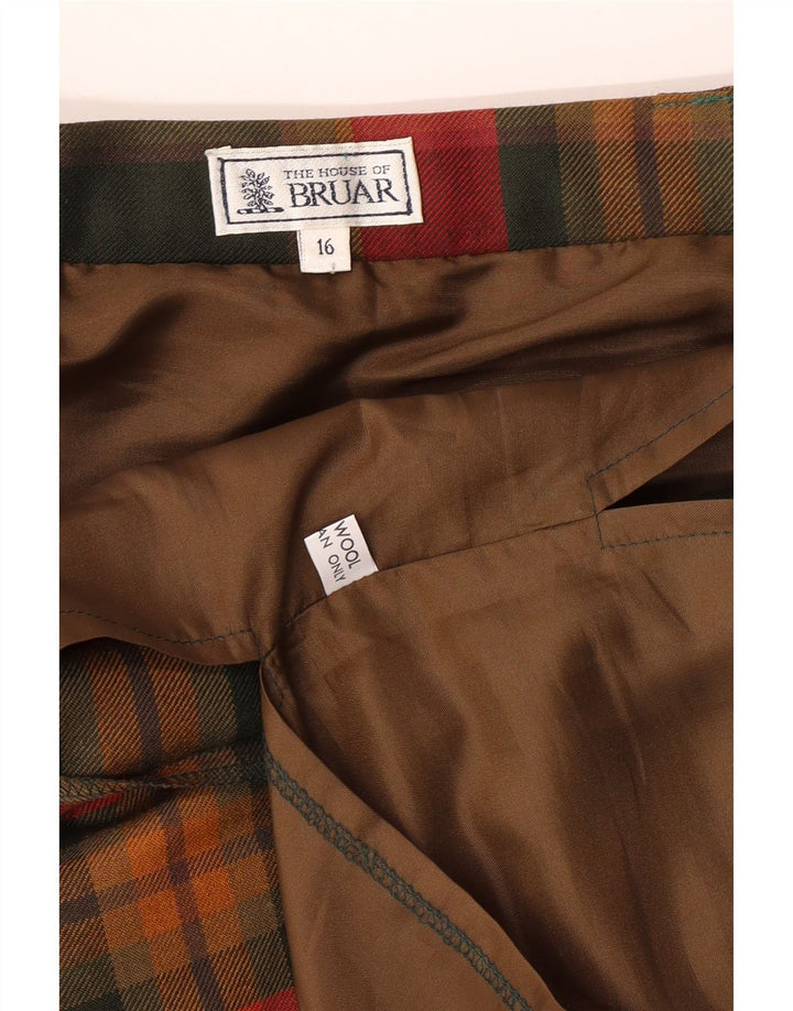 THE HOUSE OF BRUAR ženska suknja A-kroja UK 16 velika W33 crvena karirana